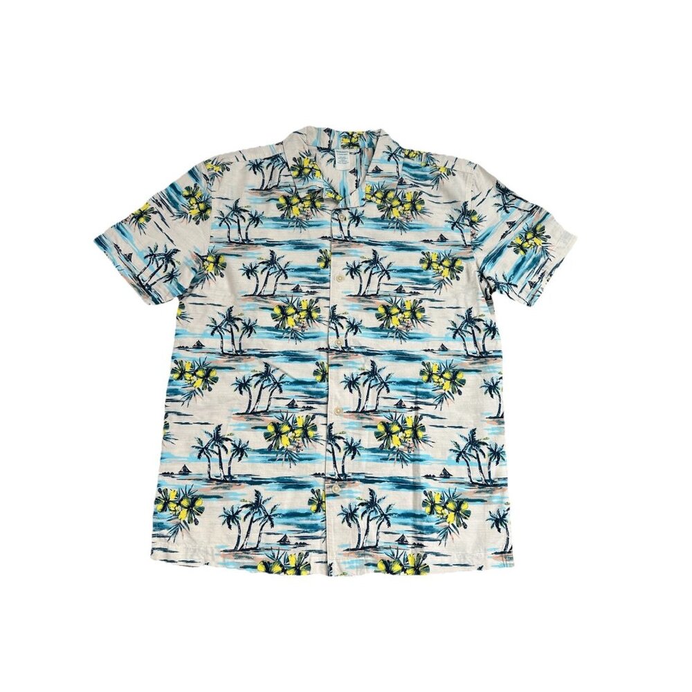 Thereabouts-Short Sleeve-Button Up Shirt-Cotton-Tropical-Boys Size L (14H/16H)